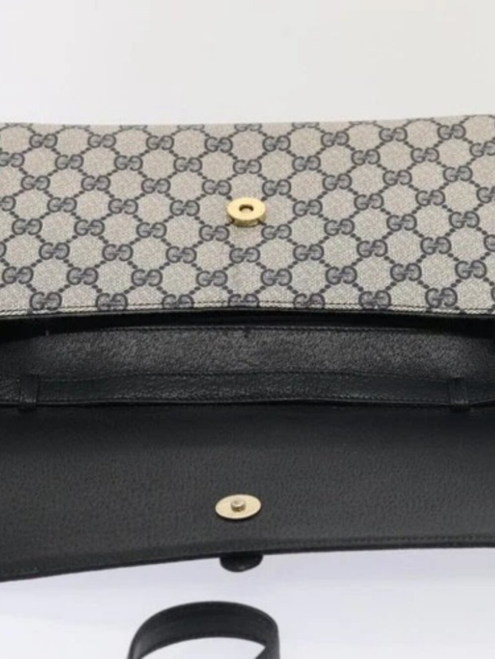 GUCCI GG Supreme Shoulder Bag PVC Leather Navy Gold 94 02 050 Auth ep5428 - Picture 9 of 16